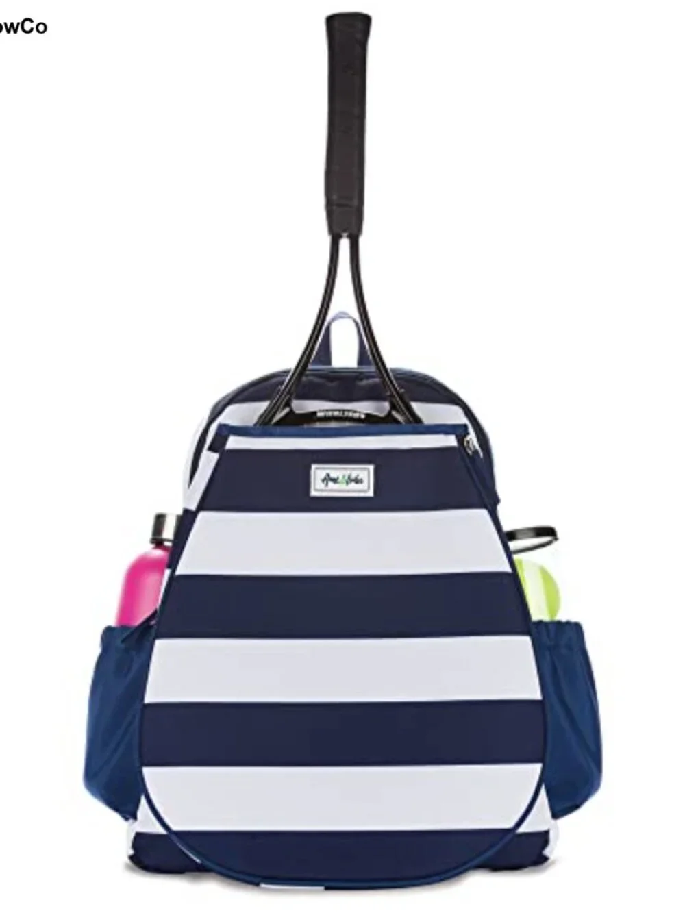 Tennis Backpack with Padded Adjustable Straps and Water Bottle Pockets